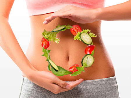 Bowls of fibre-rich healthy food
